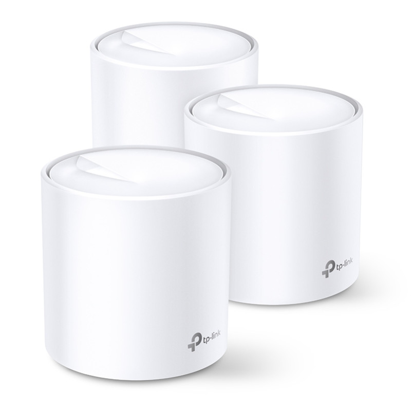 TP-Link AX1800 Deco X20 (3-pack), Dual-Band Mesh Wi-Fi 6, 574Mbps/1201Mbps (2.4GHz/5GHz), 802.11ax/ac/n/a/b/g, 2×G-LAN, Deco App