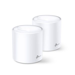 TP-Link AX5400 Deco X60 (2-pack), Dual-Band Mesh Wi-Fi 6, 574Mbps/2402Mbps (2.4GHz/5GHz), 802.11ax/ac/n/a/b/g, 2×G-LAN, Deco App