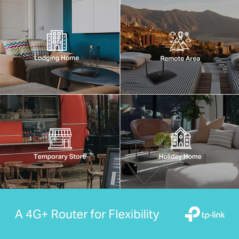 TP-Link AC1200 Archer MR600 bežični usmjerivač, Dual-Band 4G+Cat6, 300Mbps/867Mbps (2.4GHz/5GHz), 802.11a/b/g/n/ac, 1×GWAN, 3×GLAN, microSIM, 2×odvojive antene - Slika 3