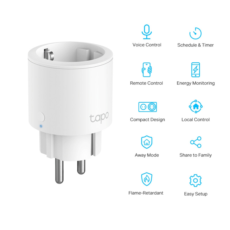 TP-Link Tapo P115 Mini Smart Wi-Fi Socket, Energy Monitoring, 2.4 GHz WiFi, glasovna kontrola - Slika 2