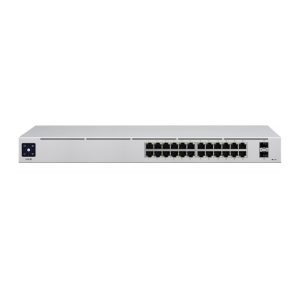 Ubiquiti UniFi Managed 24-port Gigabit Switch, 2×1G SFP, Rack 1U (USW-24)