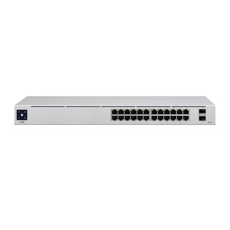 Ubiquiti UniFi Managed 24-port Gigabit Switch, 2×1G SFP, Rack 1U (USW-24)
