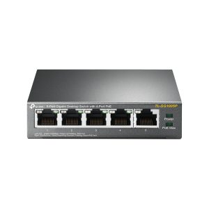 TP-Link 5-port Gigabit PoE+ preklopnik (Switch) 5×10/100/1000M RJ45 ports, 1×PoE++ In, 4xPoE+ Out ports, metalno kućište