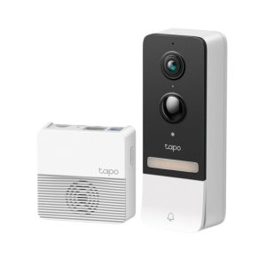 TP-Link Tapo Smart bežično zvono za vrata s video kamerom 2560×1920px, 2K 5MP, 160° dijagonalno, dvosmjerni audio, IR LED, detekcija pokreta, IP64