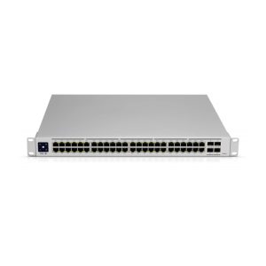 Ubiquiti UniFi Managed 48-port Gigabit PoE+ Switch, 40-port PoE+, 8-port PoE++, 4×10G SFP+, Touchscreen LCD, Rackmount, 600W (USW-PRO-48-POE-Gen2)
