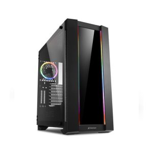 Sharkoon ELITE SHARK CA200G Tower E-ATX kućište, bez napajanja, prozirna bočna stranica, RGB ventilator stražnji 1×120, crno