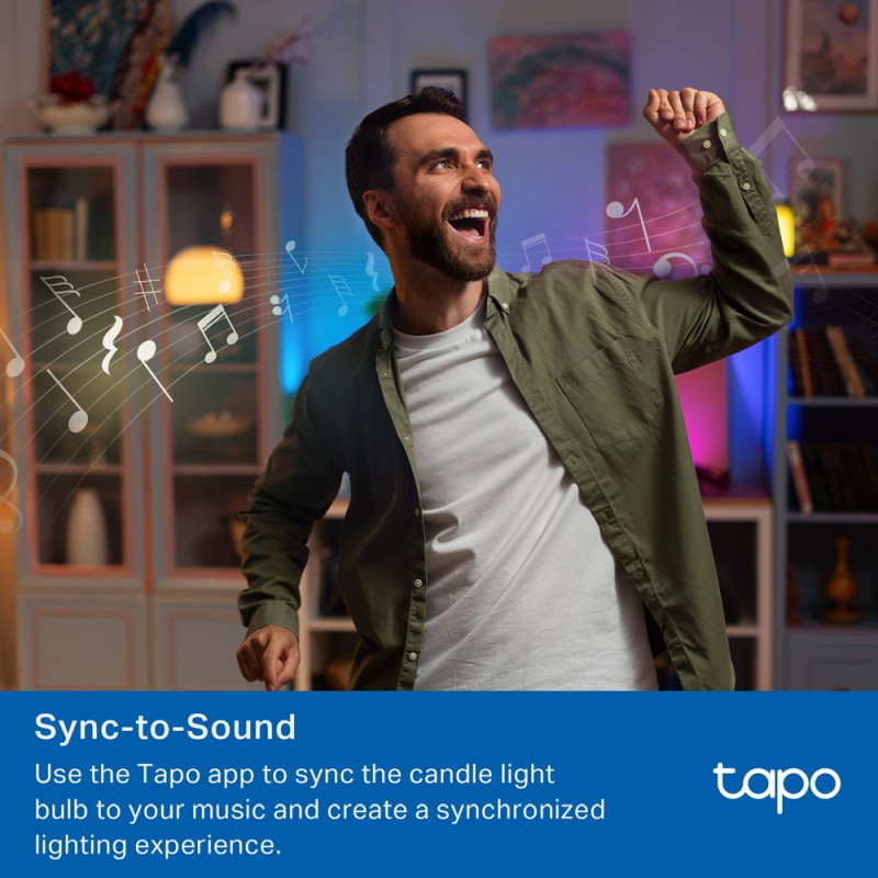 TP-Link Tapo Smart Wi-Fi višebojna žarulja E14, 8.6W, 470lm, 2500K - 6500K, glasovna kontrola (Amazon Alexa & Google Assistant) - Slika 5