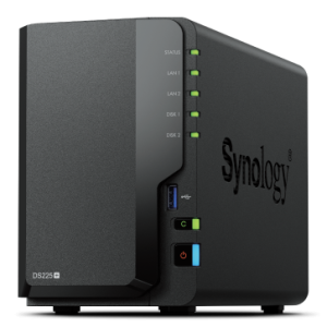 Synology DS225+ DiskStation 2-bay NAS server/samo za Synology diskove/ 2.5"/3.5" HDD/SSD podrška, Hot Swappable HDD, 2GB, 1×2.5GbE, 1x1GbE, 2xUSB 3.2 Gen 1 Port