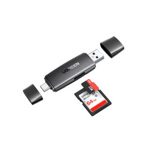 UGREEN čitač memorijskih kartica USB-C + A, TF/SD kartice, crni