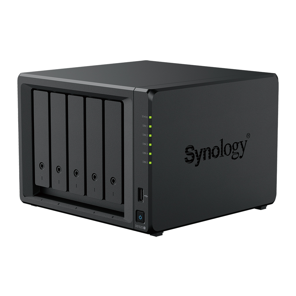 Synology DS1525+ DiskStation 5-bay NAS server/samo za Synology diskove/ AMD Ryzen V1500B, Memory: 8 GB, LAN:2x 2.5GbE, 2x USB 3.2 Gen1, 2x USB-C - Slika 2