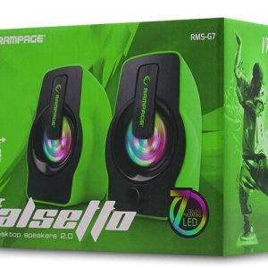 Zvučnici RAMPAGE RMS-G7 Falsetto, LED, 2.0, 6W, zeleni
