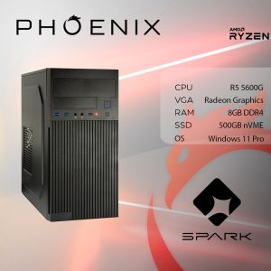 Računalo Phoenix SPARK Y-262 AMD Ryzen 5 5600G/8GB DDR4/NVME SSD 500GB/500W/Windows 11 PRO