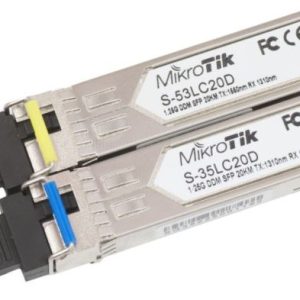 MikroTik Pair of 1G SFP WDM BiDI (LC,SM)-20km fiber modules