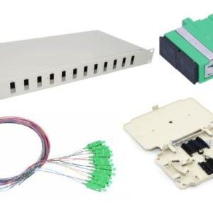 NFO Patch Panel 1U 19" Closed - Singlemode 12x SC APC Duplex Adapter Pigtail kazeta SET