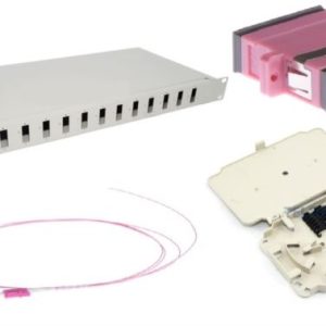 NFO Patch Panel 1U 19" Closed - Multimode 12x SC OM4 Duplex Adapter Pigtail kazeta SET