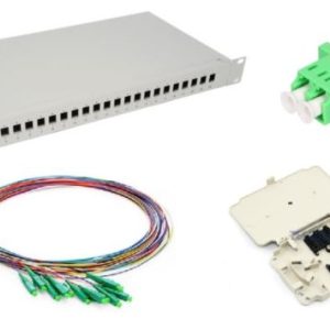 NFO Patch Panel 1U 19" Closed - Singlemode 24x LC APC Duplex Adapter Pigtail kazeta SET