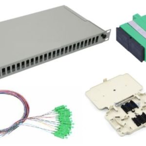 NFO Patch Panel 1U 19" Pull-out - Singlemode 24x SC APC Duplex Adapter Pigtail kazeta SET