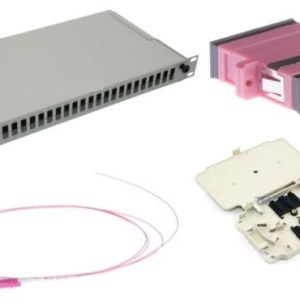 NFO Patch Panel 1U 19" Pull-out - Multimode 24x SC OM4 Duplex Adapter Pigtail kazeta SET