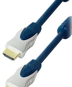 Transmedia HDMI cable metal plugs gold contacts, 7,0 m, blue