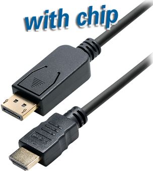 Transmedia DisplayPort plug to HDMI plug, 4K@60Hz, 2,0 m