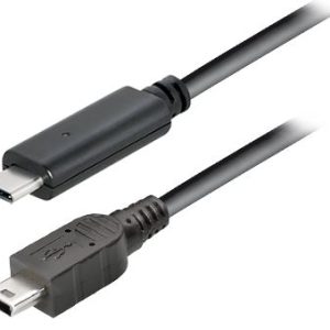 Transmedia USB type C plug - USB 2.0 type B Mini B plug, 1,0 m