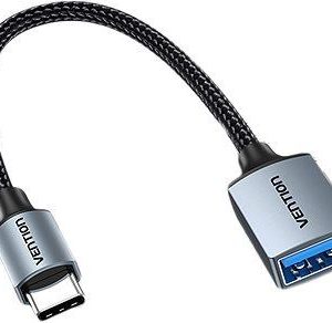 Vention USB 3.0 C Male to A Female OTG Cable 0.15M Gray Aluminum Alloy Type