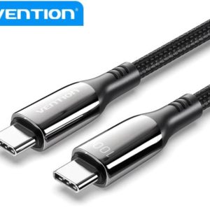 Vention Cotton Braided USB 2.0 C Male to C Male 5A Cable 1,2m, Black