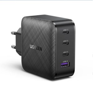 UGREEN GaN Tech zidni punjač 65W, 1×USB-A/3×USB-C, PD3.0/QC4.0+, crni