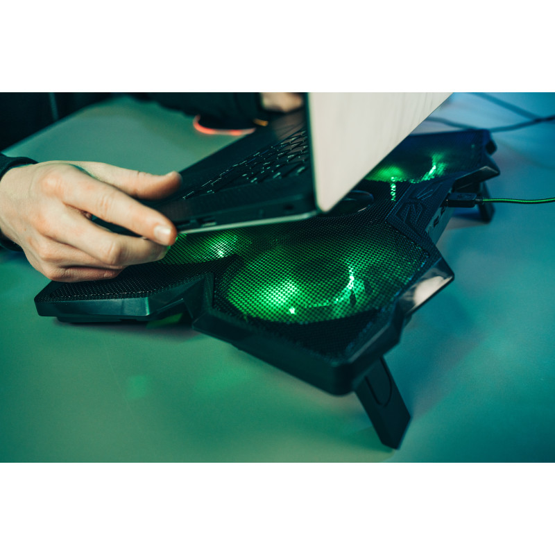 SureFire Bora Gaming podloga za hlađenje prijenosnika do 17", USB, zeleni LED - Slika 4