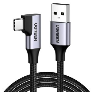 UGREEN USB-C (M) na USB-A (M), kutni 90°, 18W, 3A, pleteni kabel MFi, 1m