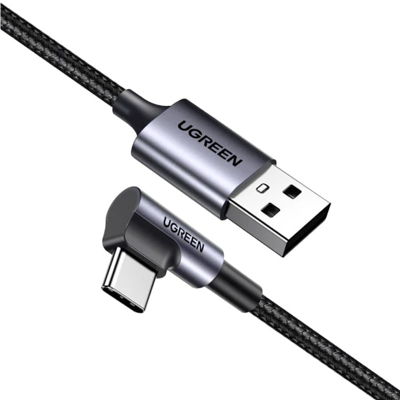 UGREEN USB-C (M) na USB-A (M), kutni 90°, 18W, 3A, pleteni kabel MFi, 1m - Slika 2