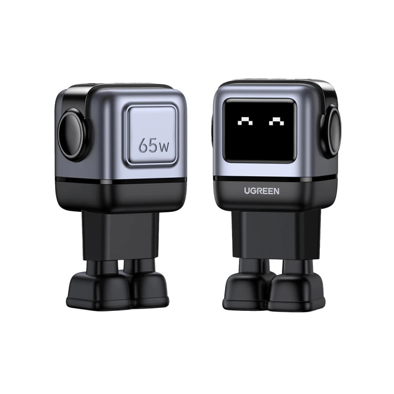 UGREEN Robot zidni punjač 65W, 2x USB-C, 1xUSB-A, GaN, sivo crni - Slika 2