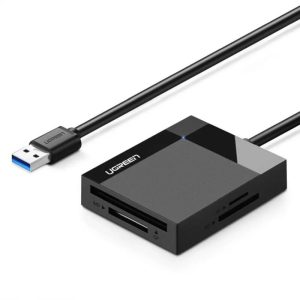 UGREEN čitač memorijskih kartica, USB 3.0, TF/SD/CF/MS kartice, 50cm, crni
