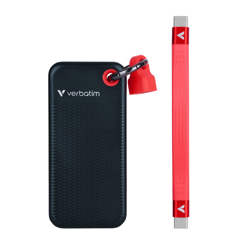 Verbatim Pocket 1TB SSD vanjski disk, USB 3.2 Gen2, Black/Red - Slika 2
