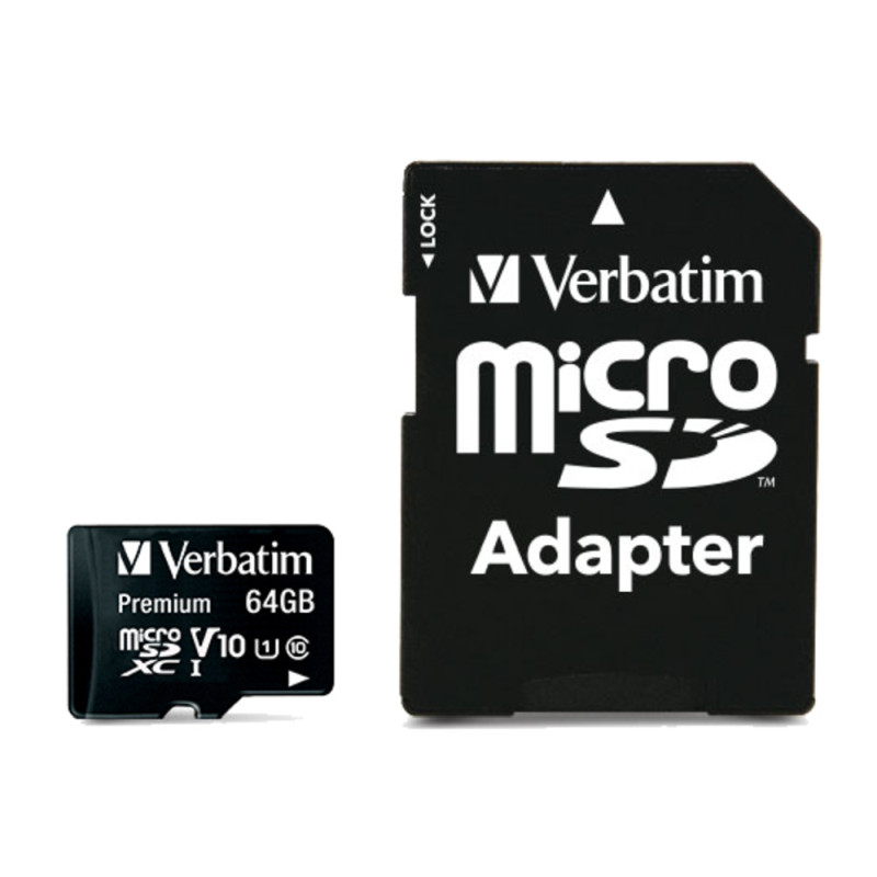 Verbatim memorijska kartica Premium Micro SDXC Secure Digital 64GB Class 10 + adapter - Slika 2