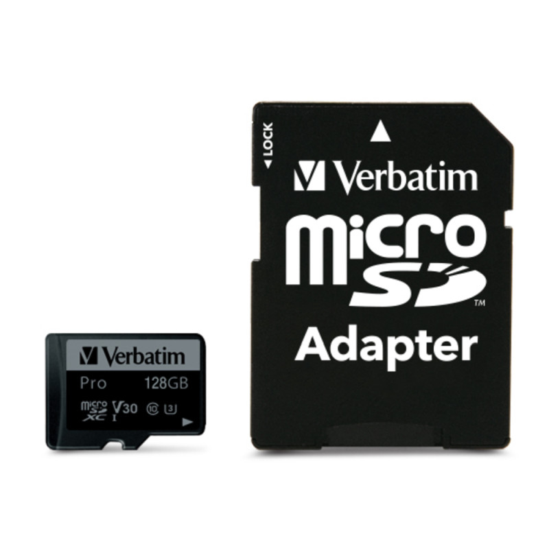 Verbatim memorijska kartica PRO Micro SDXC 128GB, U3, A2, V30, Class 10 Card + adapter - Slika 2