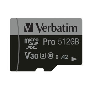Verbatim memorijska kartica PRO Micro SDXC 512GB, U3, A2, V30, Class 10 Card + adapter