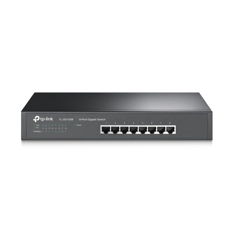 TP-Link 8-port Gigabit preklopnik (Switch), 8×10/100/1000M RJ45 ports, 1U 19", Rack mount, metalno kućište