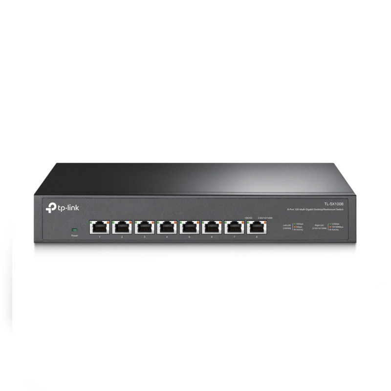 TP-Link 8-Port Multi-gigabit 10G preklopnik (Switch), 8×10G, desktop/rackmount 13" kućište