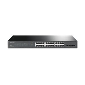 TP-Link Omada JetStream 24-port Gigabit L2 PoE+ Smart preklopnik (Switch), 24×10/100/1000M RJ45 port, 4×Gbit SFP, 802.3at/af, 19" 1U rack mount (250W)
