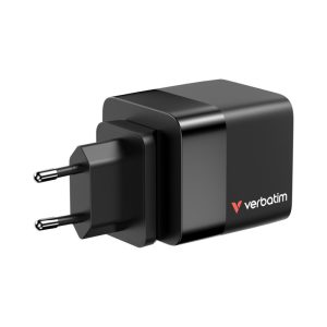 Verbatim GaN zidni punjač 65W, USB-C kabel na izvlačenje + 1×USB-A + 1×USB-C