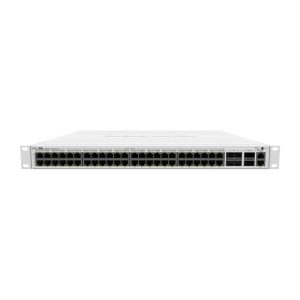 Mikrotik Cloud Router Switch CRS354-48P-4S+2Q+RM, 48xG-LAN (svi PoE-out), 4x10G SFP+, 2x40G QSFP+ cages, RouterOS L5, 1U rackmount, 750W PSU