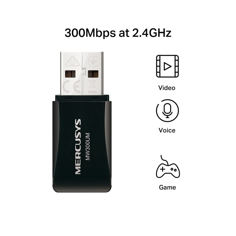 Mercusys MW300UM bežični USB mini adapter 300Mbps (2.4GHz), 802.11n/g/b, WPS tipka - Slika 6