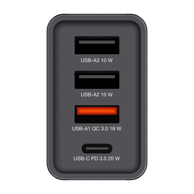 Verbatim zidni punjač 30W, 3×USB-A/1×USB-C, crni - Slika 2