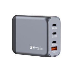 Verbatim GNC-100 GaN zidni punjač 100W, 2×USB-C PD 100W / 1×USB-C PD 65W / 1× USB-A QC3.0