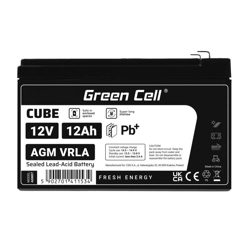 Green Cell (AGM07) baterija AGM 12V/12Ah - Slika 3
