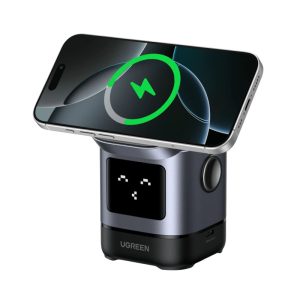 UGREEN Robot Uno bežični kućni punjač, 15W, sivi