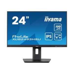 IIYAMA 24" XUB2493HSU-B7 FHD (1920x1080) IPS, Pivot, 100Hz, 1ms, 300 cd/m2, 1300:1, HDMI/DP, 2×USB-A, zvučnici, crni