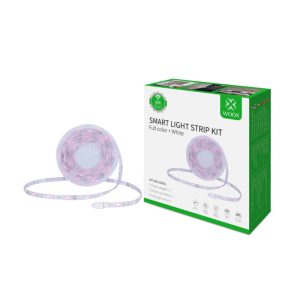 WOOX WiFi Smart LED traka RGB + toplo bijela, 5m, 24W, 150 LED, vodootporna, WooxHome app, glasovna kontrola - Alexa & Google Assistant (R5093)