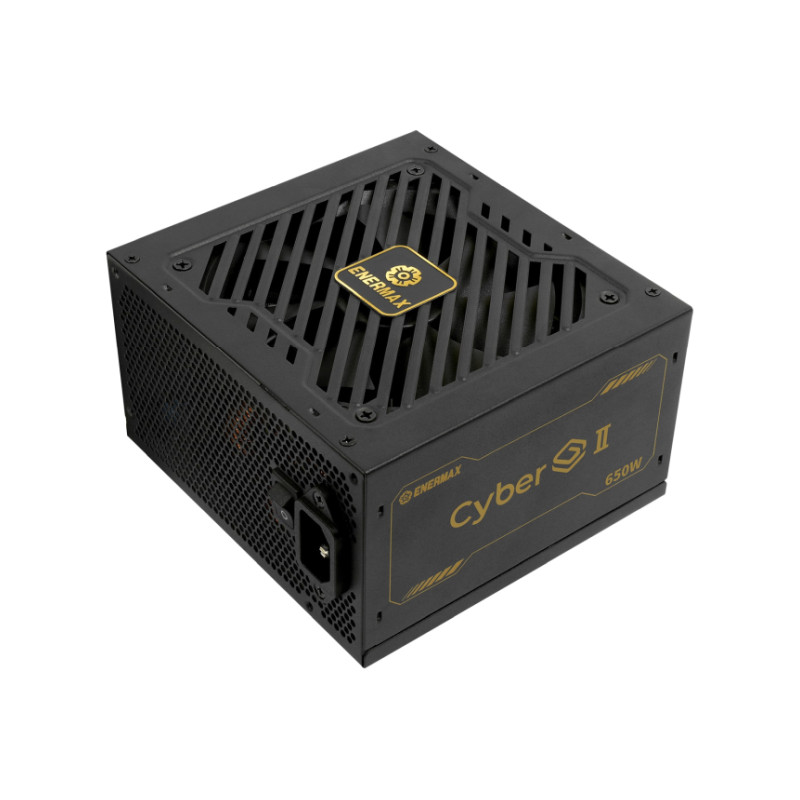 Enermax 650W CyberG II, ATX 3.1, 80+ GOLD, 2×PCIe, 4×SATA, 24-pina, 120mm ventilator
